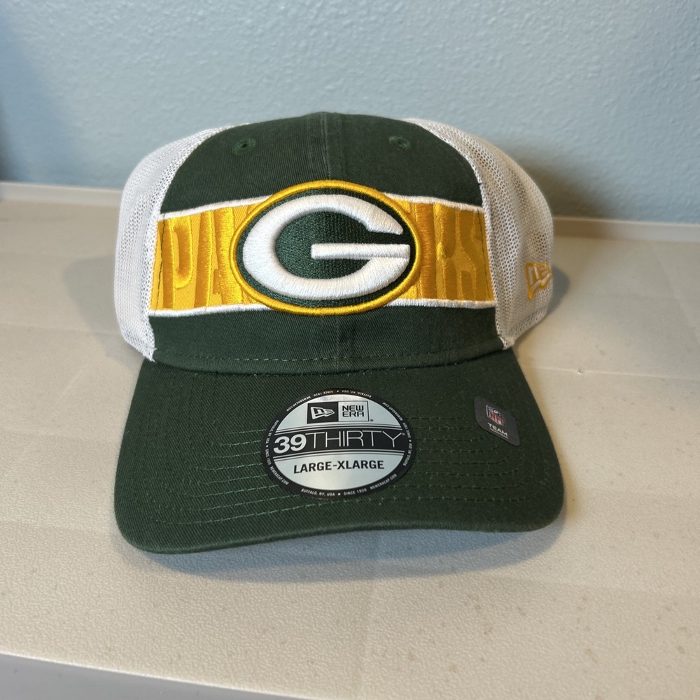 New Era Green Bay Packers Banded Team Color Hat 39THIRTY Stretch Fit Large XL